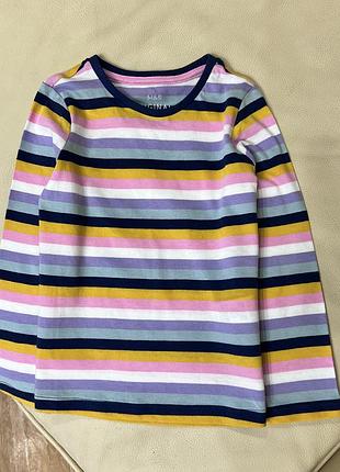 Реглан, лонгслів, тонка кофта в смужку 2-3 роки ріст 92-98 стан нова без бірки на дівчинку від m&s