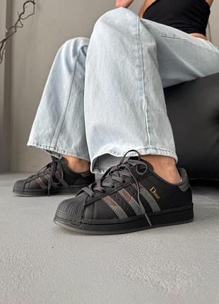 Кроссовки adidas superstar x dime black