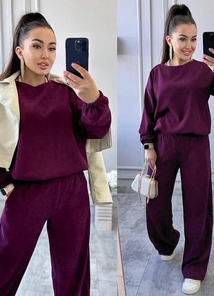 Спортивний костюм жіночий теплий повсякденний базовий на осінь осінній чорний сірий хакі зелений синій без капюшону батал