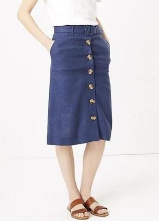 Спідниця з кишенями 52% льону