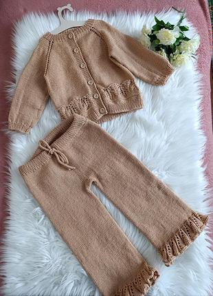 Костюм в'язана кофтинка штани рюші