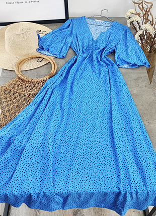 Отличное повседневное синее платье mango