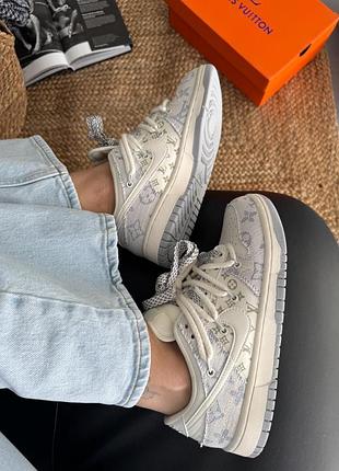 Кроссовки nike sb x louis vuitton white grey