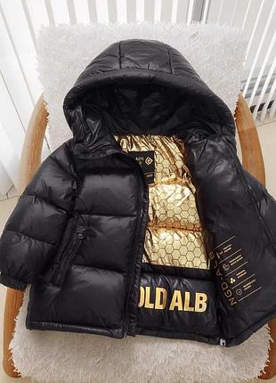 Куртка пуховик дитяча чорна тепла