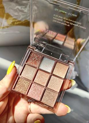 Палетка тіней для повік, 9 відтінків.