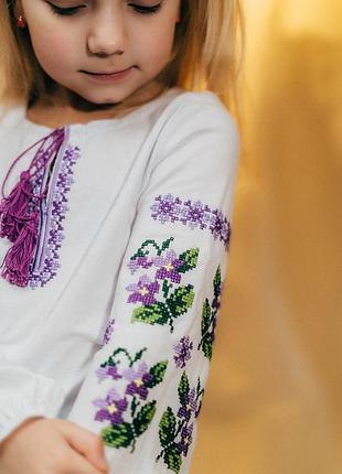 Вышиванка нежная для девочек 98-122