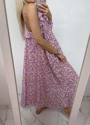 Роскошное летнее платье сарафан h&m платье миди цветы принт