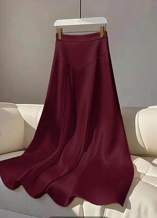 Юбка атласная бургунди xl