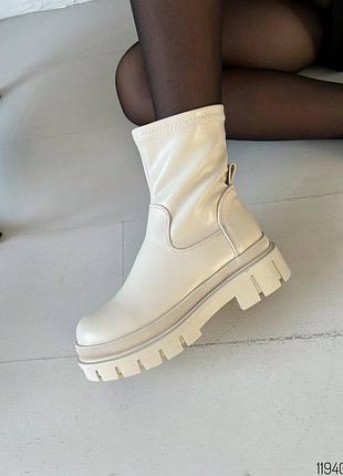 Черевики 11940, р.36,38, еко-шкіра, молоко