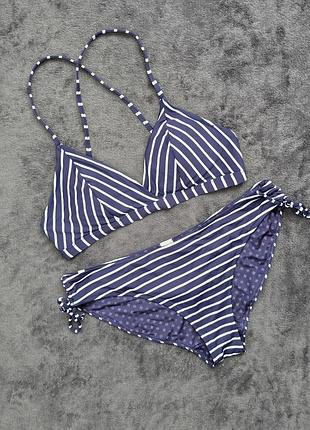 Купальник раздельный&nbsp; синий, смужка, fatface, uk 12, eur 40.