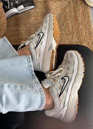 Кроссовки nike p-6000 light beige white black