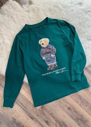 Свитшот лонгслив polo ralph lauren с медведем
