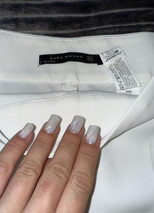 Білі брюки палацо вільного крою zara
