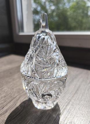 Винтажная хрустальная вазочка грудка - лимонница, вазочка для джема или конфет