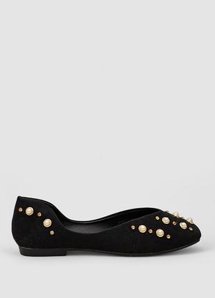 Балетки женские замша, цвет черный, 248r9005