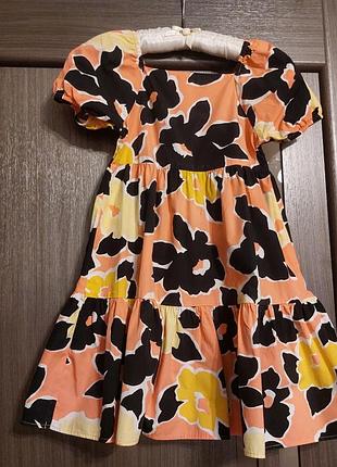 🌿 яркое нарядное платье f&amp;f с пышными рукавами 6/7