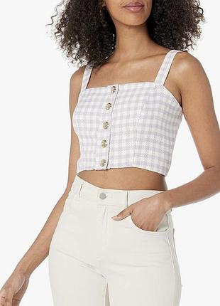 Топ у клітинку з ґудзиками boohoo розмір с-м