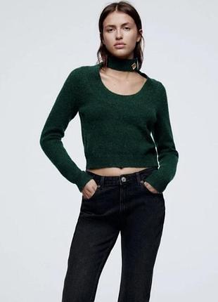 Шикарный укороченный свитер - чокер от zara