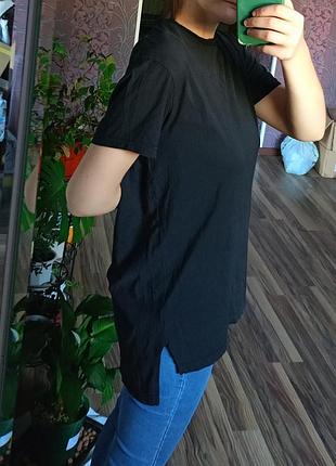 Однотонная футболка женская м/38 хлопок длинная оверсайз