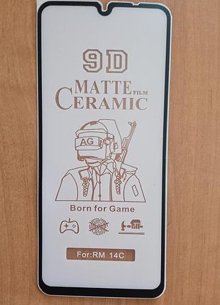Керамічне захисне скло для екрану ксіомі редмі 14с, защитное стекло xiaomi redmi 14c