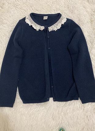 Синя кофта на ґудзиках в школу waikiki 9-10 р. 134-140 см