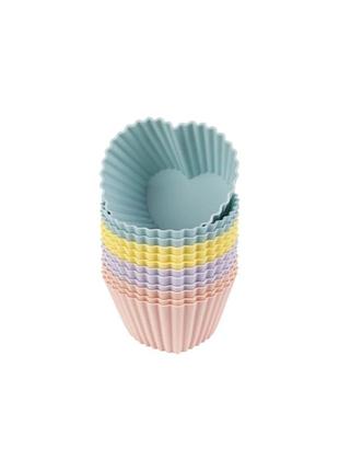 Набір силіконових формочок у формі сердечка для кексів 6,8х6,2х3,2см 12шт комбінований ernesto