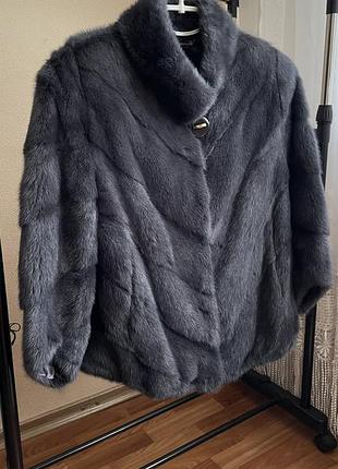 Норковий полушубок автоледі графіт