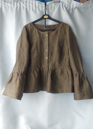 Льняная блуза в ретро стиле