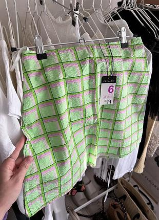 Спідниця у клітинку primark розмір xs, можна s пояс 32 см, стегна до 95 см, довжина 42 см