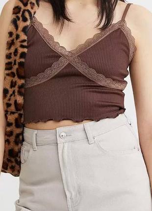 Топ коричневий h&m