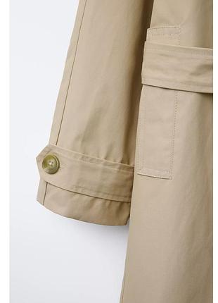 Тренч пальто бежеве з капюшоном 5