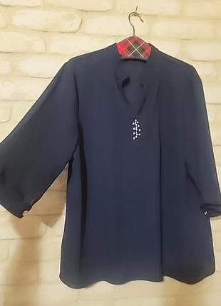 Летняя шифоновая блуза 40 42 р. на крупный бюст