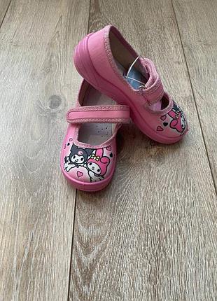 Текстильні капці для дівчинки "waldi" , аліна рожева , 070895  рожева підошва . куромі vs мелоді