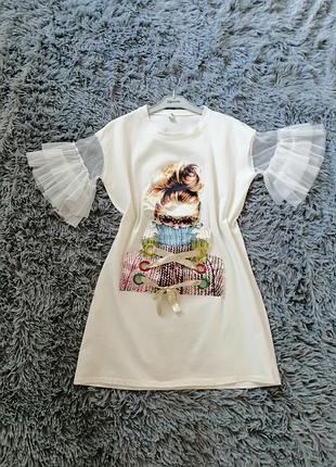 ⛔ ⛔  ✅ неймовірно круте стильне плаття футболка в рубчик з розрізом збоку виміри плечі від шва до шв