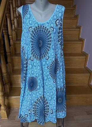 Плаття літнє трапеція штапель54-56