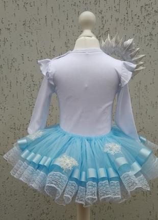 Костюм сніжинки платье снежынки солубая юбка с фатина кофта с снежынкой6 фото