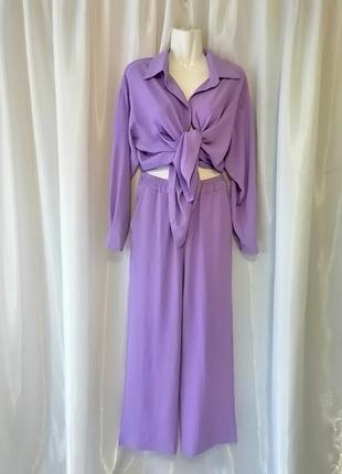 Летний насыщенный сиреневый костюм
