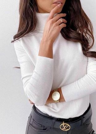 Жіночий жіночий гольф гольфик водолазка кофта з високою горловиною під шию горло туреччина турецька базовий базовий однотонний молочний молочний