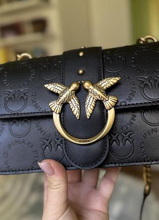 Шкіряна сумка pinko love mini icon new monogram оригінал
