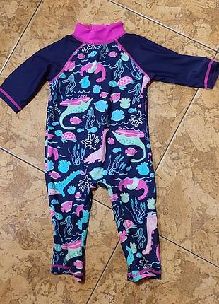 Якісний сонцезахисний костюм для плавання на дівчинку 9-12 місяців