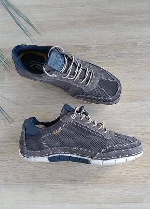 Кожаные замшевые коричневые мужские кроссовки camel active 41-42 размер
