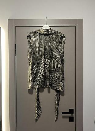 Блуза без рукавів зміїний принт коричнева expresso трансформер