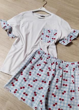 Красивая хлопковая пижама с шортами