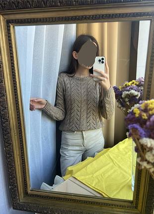 Подовжений вовняний светр з візерунком