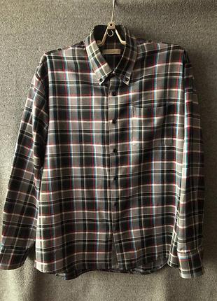 Мужская рубашка с длинным рукавом в клетку  "franco cassel " - xl  (43-44)