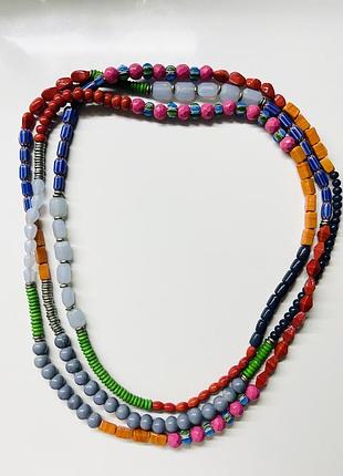 Длинные цветные бусы 79 см