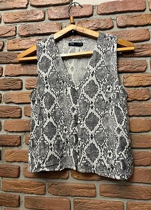 Блуза літня, топ літній, блуза в зміїний принт , блуза з коротким рукавом