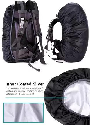 Накидка чехол на рюкзак от дождя (черный) rain cover 15-25 л