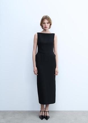 Платье средней длины с разрезом zara sale
