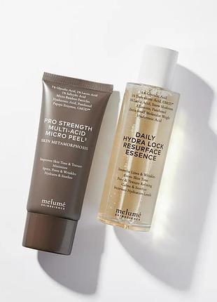 Кислотний тонер melume, зволожувальна есенція з кислотами, тонік, daily hydra lock resurfacing essence